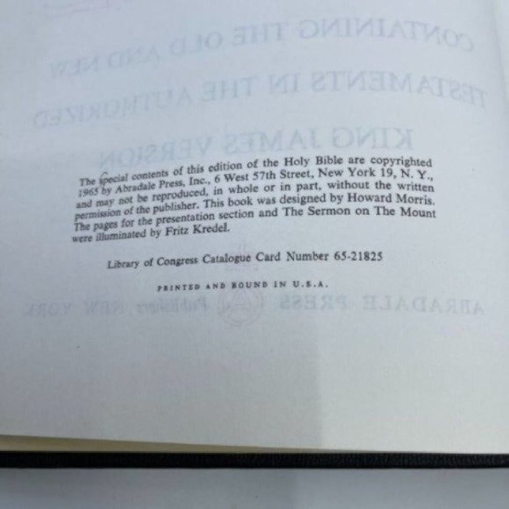 Vintage Michelangelo Edition King James Version Holy Bible 1965 Book - Picture 9 of 13